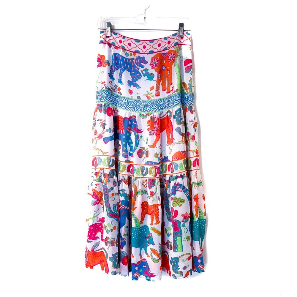 Gretchen Scott Ipanema Animal Kingdom Tiered Maxi Skirt Womens Extra Small NEW - Picture 5 of 11